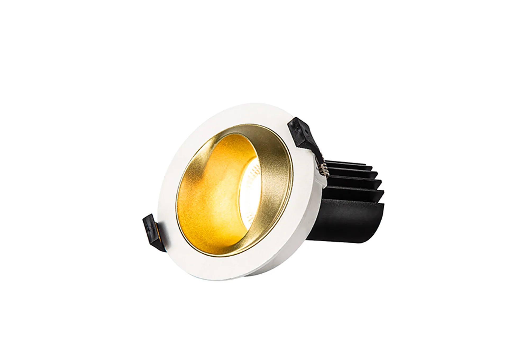 Bonia 12 Tridonic Powered 12W 3000K 1200lm 24° CRI>90 LED Engine White/Gold Fixed Recessed Spotlight, IP20